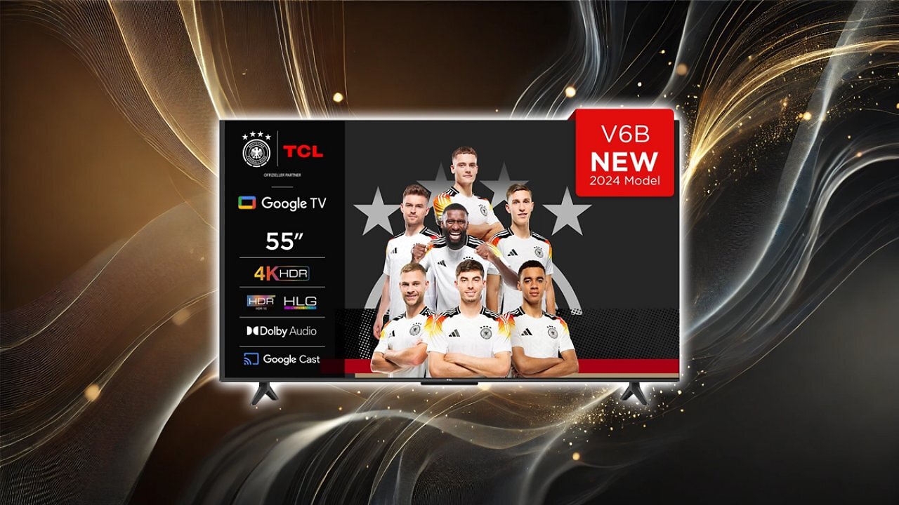 [28/01/2025] TCL 55V6B 55 Zoll, 4K Ultra HD, HDR TV, Smart TV unterstützt von Google TV (Dolby Audio, Motion Clarity, Sprachsteuerung, Kompatibel mit Google Assistant, Chromecast eingebaut [Energieklasse E] Amazon Angebot