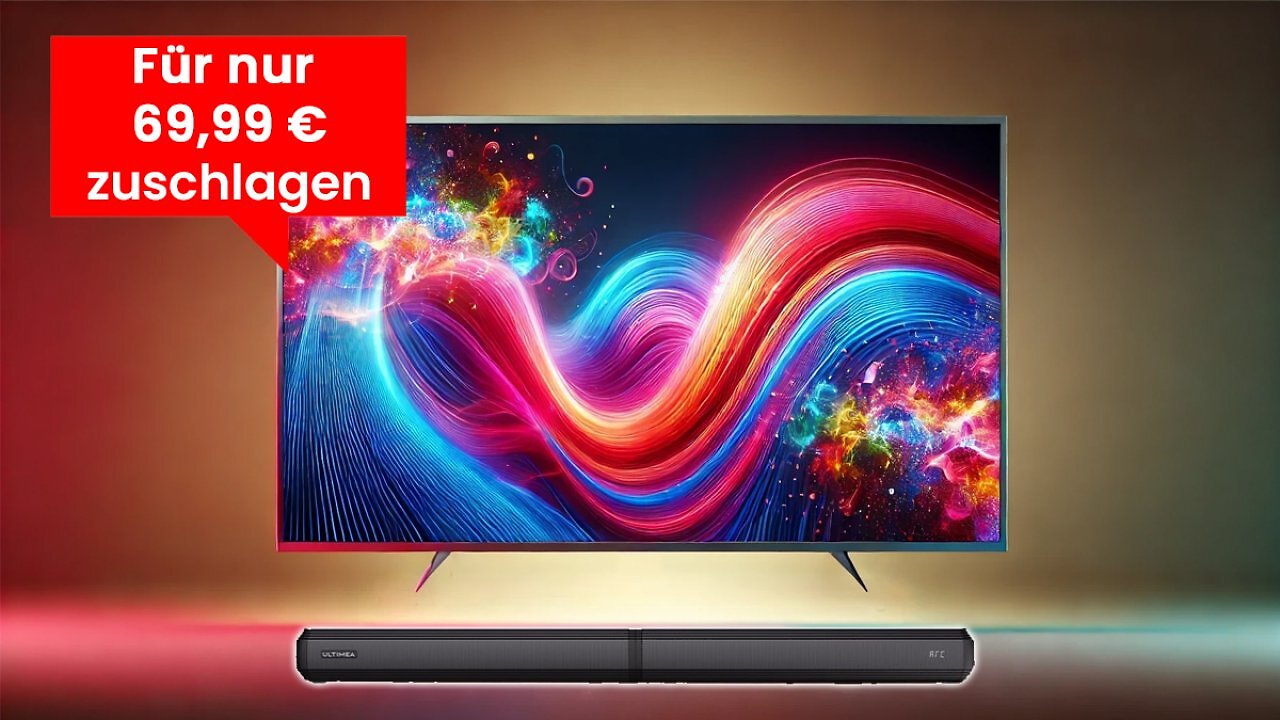 [07/01/2025] ULTIMEA 2.2-Kanal Soundbar für TV Geräte, teilbare 2-in-1 Soundbar für Fernseher, Bluetooth 5.3 TV-Soundbar, TV-Lautsprecher mit 3 EQ-Modi und verstellbarem Bass, ARC/Optisch/Aux, Apollo S40 Serie Amazon Angebot