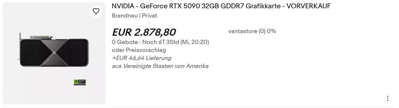 [30/01/2025] Kurz nach Release der Geforce RTX 5090 und 5080 führen Scalper bereits Angebote auf Ebay – zu unmoralischen Mondpreisen. (4)