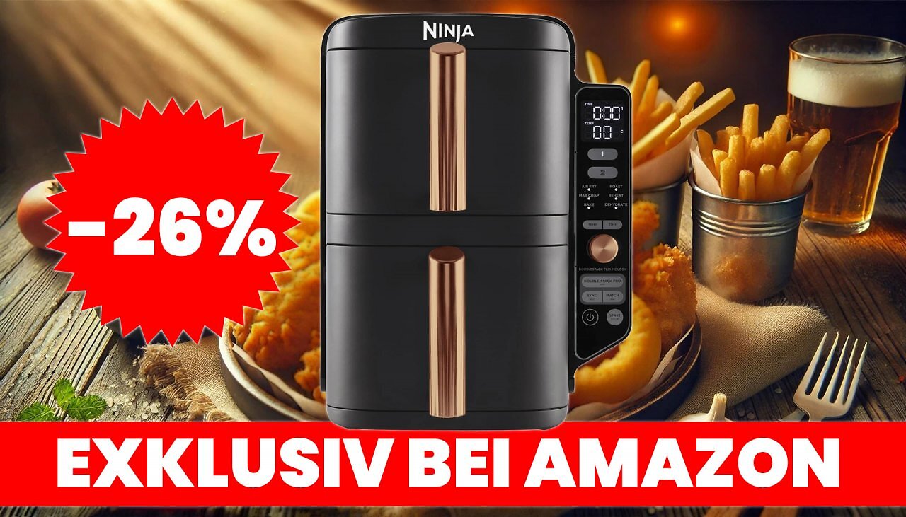[09/01/2025] Deal: Die beste Heißluftfritteuse 2025? Ninja Double Stack XL im Angebot - weniger Platz, volle Kapazität