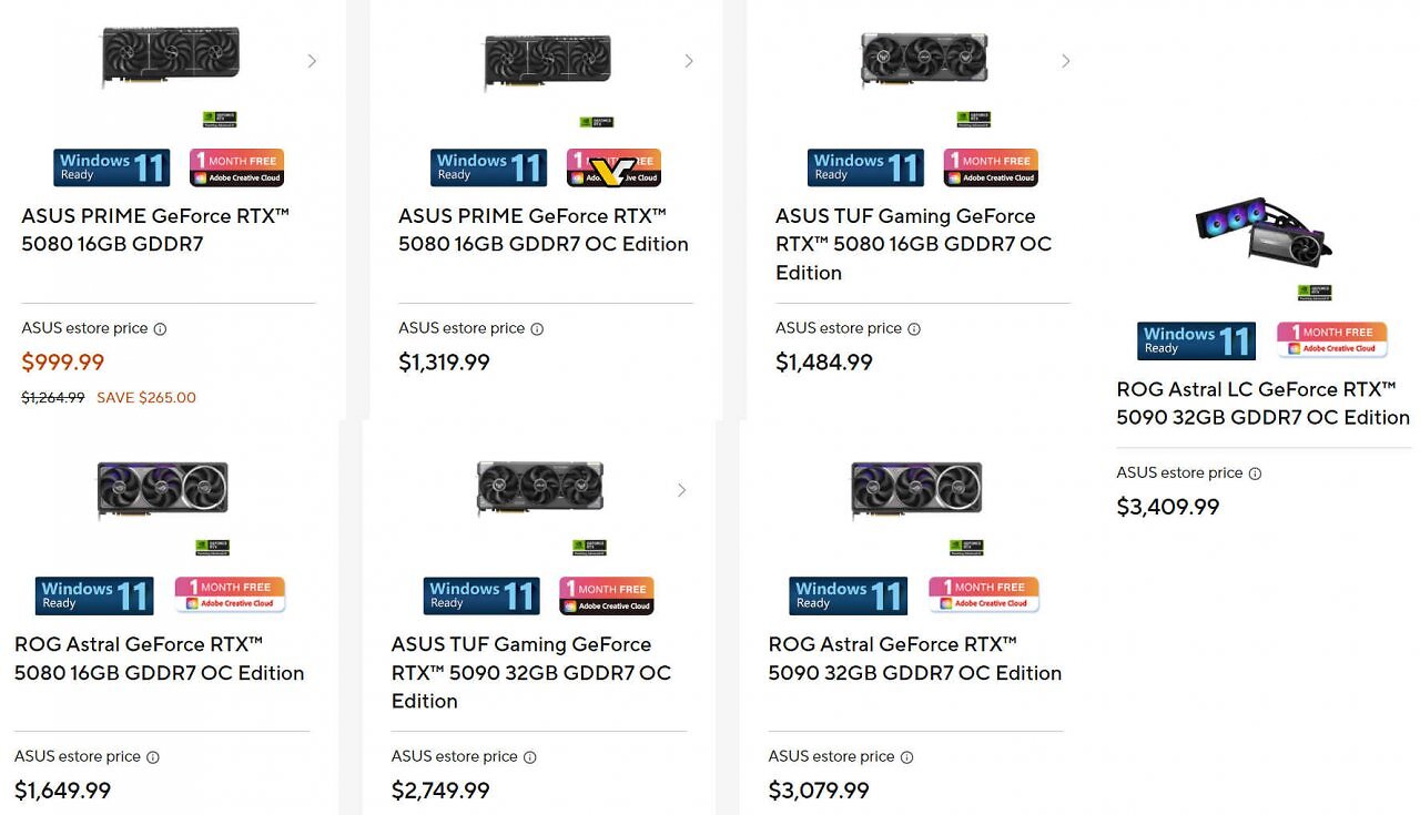 [06/02/2025] Geforce RTX 5090 & 5080: Asus und MSI erhöhen heimlich Preise
