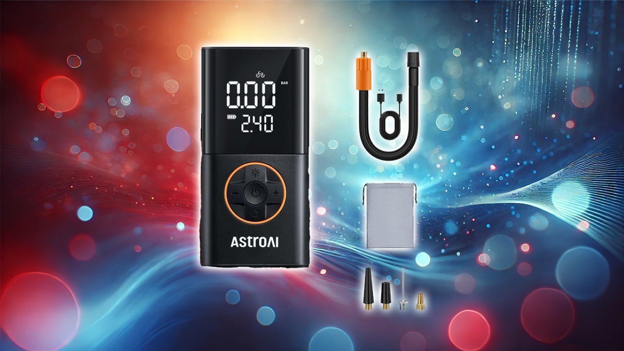 [12/02/2025] AstroAI Kabelloser Elektrische Luftpumpe, Tragbare Akku Fahrradpumpe mit alle ventile, LED-Licht, Wiederaufladbare Reifenpumpe für Fahrrad, E-Bike, Auto, Motorrad, Bälle Amazon Angebot