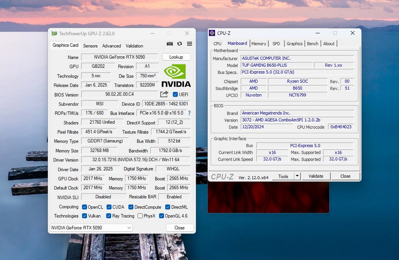 [06/02/2025] Technische Tests haben mit Blackwell noch so ihre Probleme, aber zumindest GPU-Z und HWInfo bescheinigen der RTX 5090 trotz B650-Mainboard eine PCI-E-5.0-Verbindung