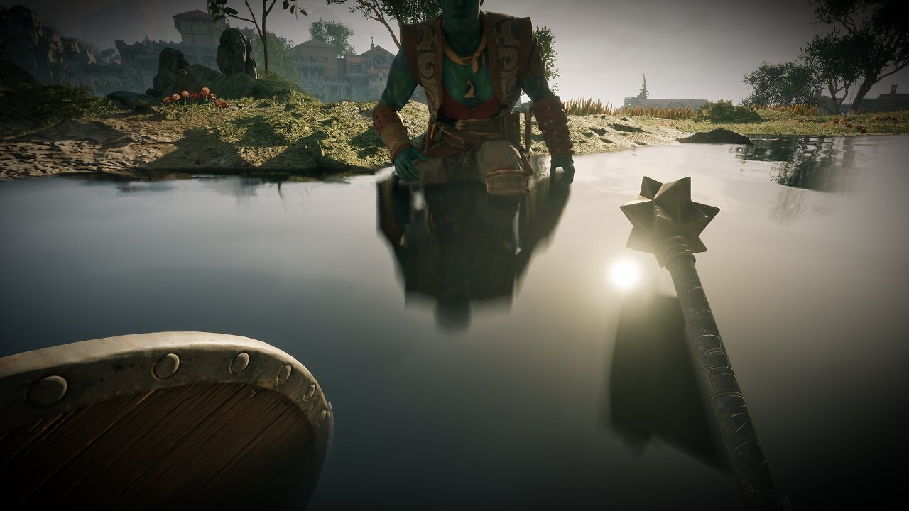 Avowed - Raytracing Figuren, dynamische Objekte - RT an, Lumen Reflections Niedrig (Lumen-RT aus)