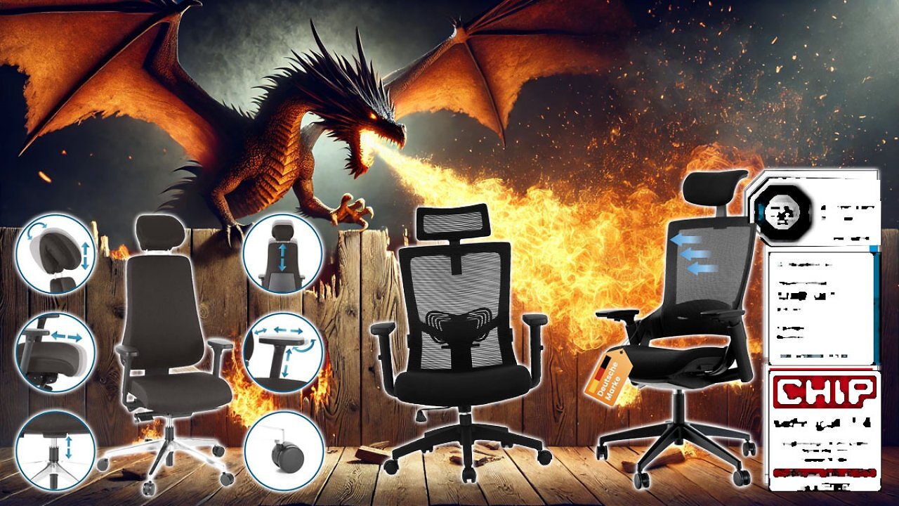 [17/02/2025] Netto brettert, Amazon feuert sie raus: Bürostühle als bessere Gaming Chairs - bis 2,10 m, 150 kg und Test-Empfehlung (Deal) (1)