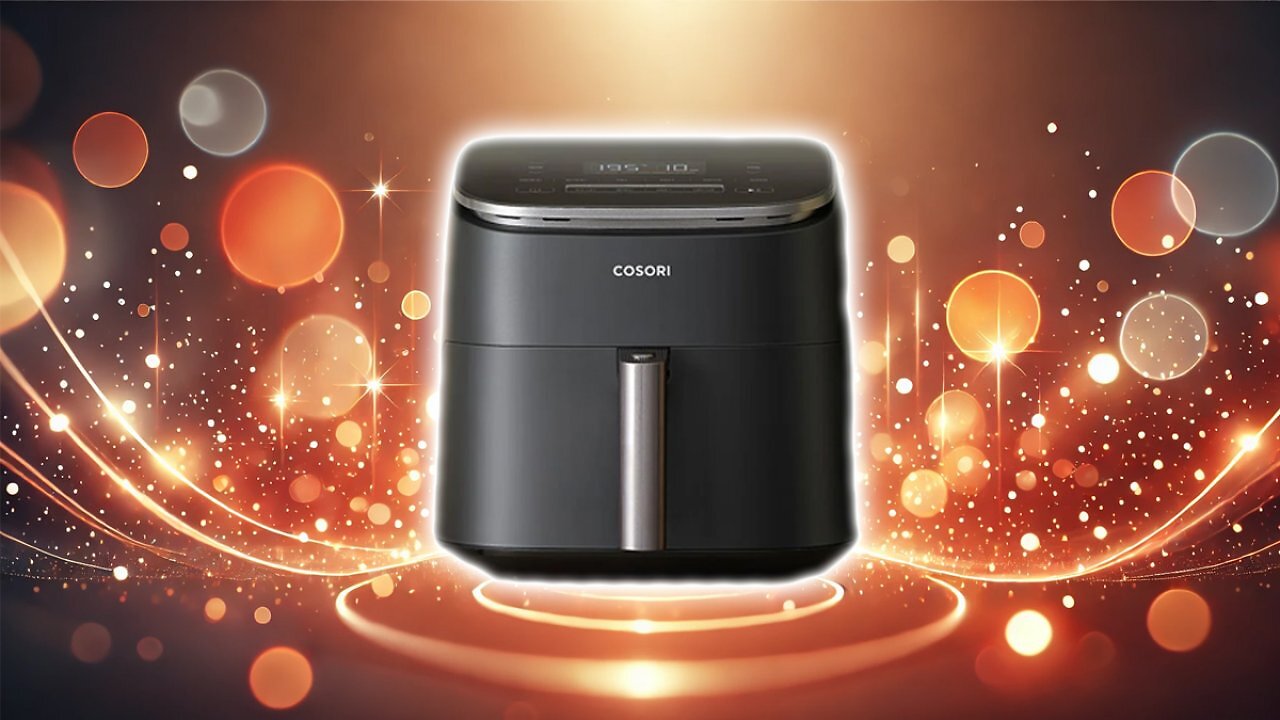 [28/02/2025] Cosori Turboblaze Heißluftfritteuse Airfryer, 9-in-1 Air Fryer XXL 6L, leiser DC Motor mit 5 Geschwindigkeitsstufen, Grillen, Backen, Gären, Dehydrieren, Tiefkühlen, 87 Rezepte, 64% energiesparend Amazon Angebot