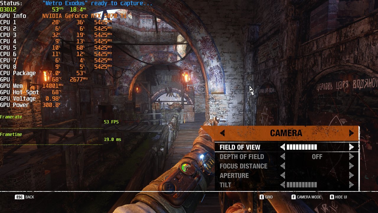 Geforce RTX 5070 Ti Metro Exodus EE 5K DLDSR Full Auto Mode