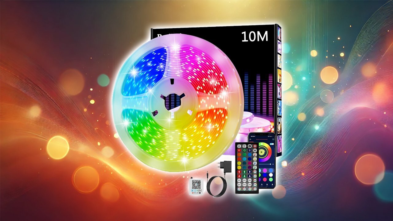 [21/02/2025] Led Strip 10m, RGB Led Streifen, Bluetooth Smart Led Band Selbstklebend, Led Leiste mit Fernbedienung und APP, Led Lights Dimmbar, Musik Sync, Timer-Einstellung für Gaming Zimmer, Room, Küche, Party Amazon Angebot