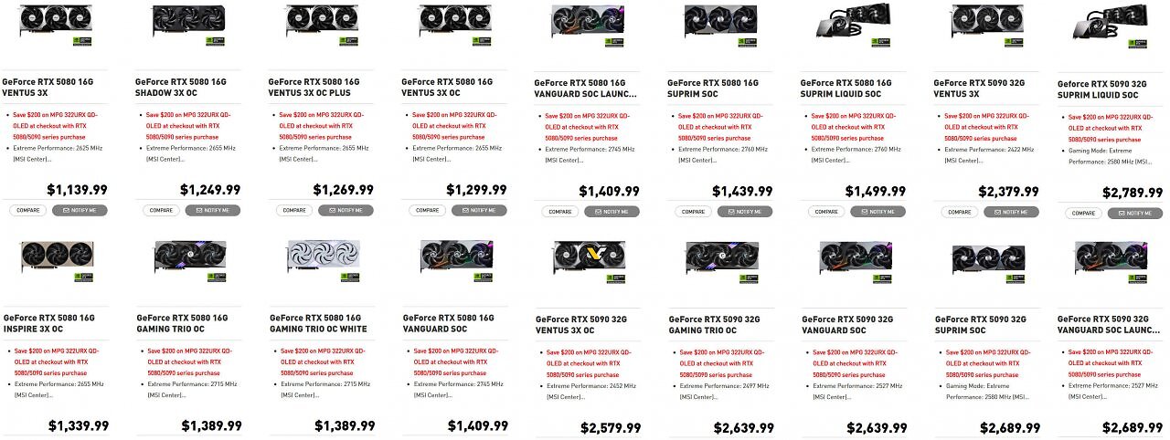 [06/02/2025] Geforce RTX 5090 & 5080: Asus und MSI erhöhen heimlich Preise