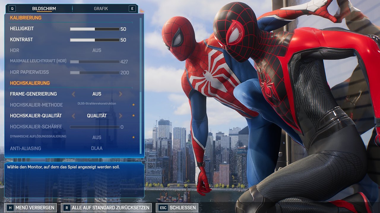 [04/02/2025] Spider-Man 2 - Grafikmenü - Bildschirm (2)