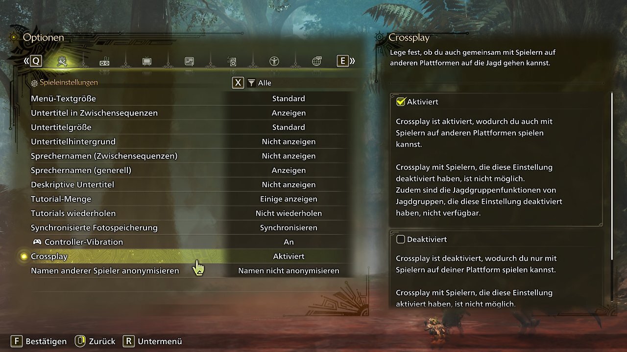 Monster Hunter Wilds - Menü - 00 Spieleinstellungen