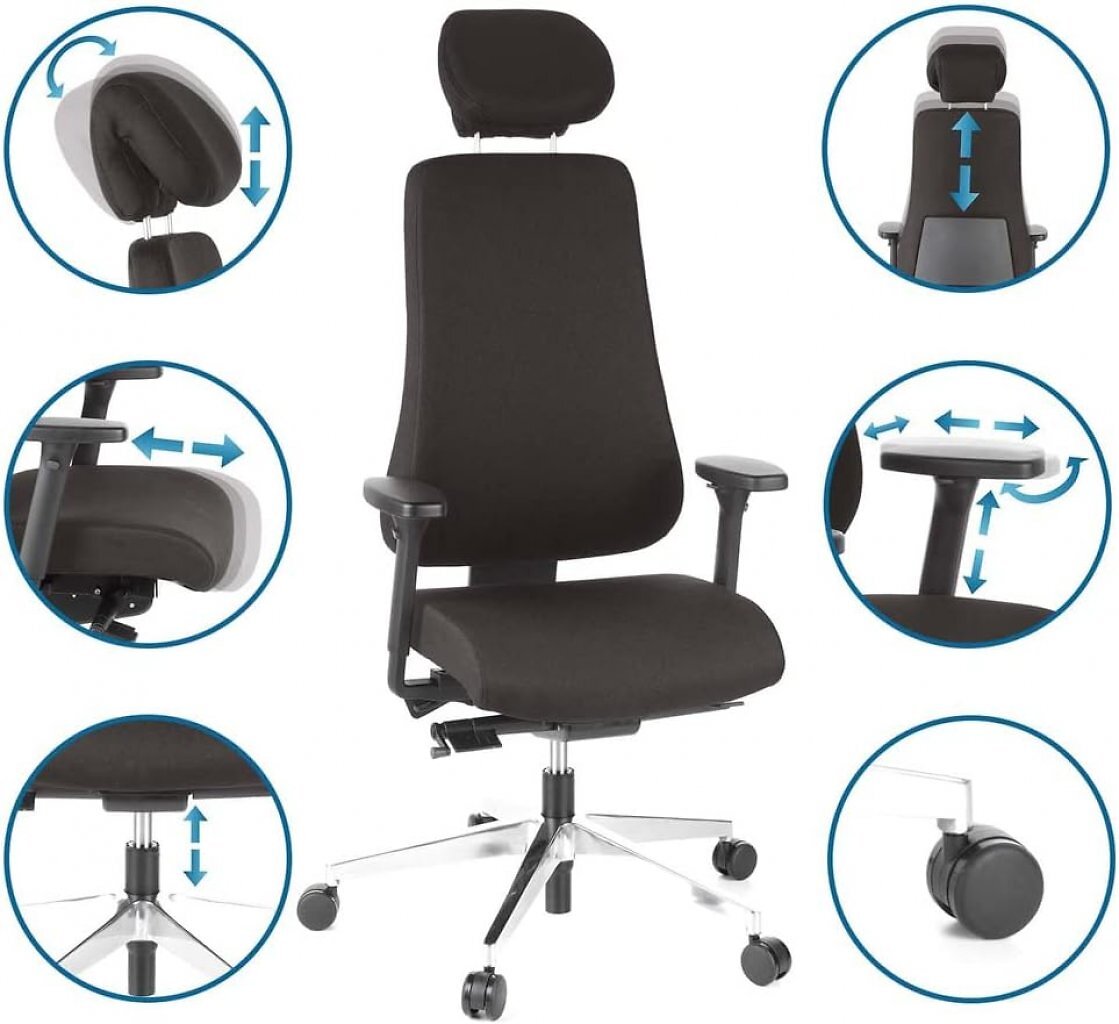 An große Menschen bis 2,10 Meter soll sich der Bürostuhl als Gaming-Stuhl-Alternative von HJH Office richten, der PRO-TEC 400.