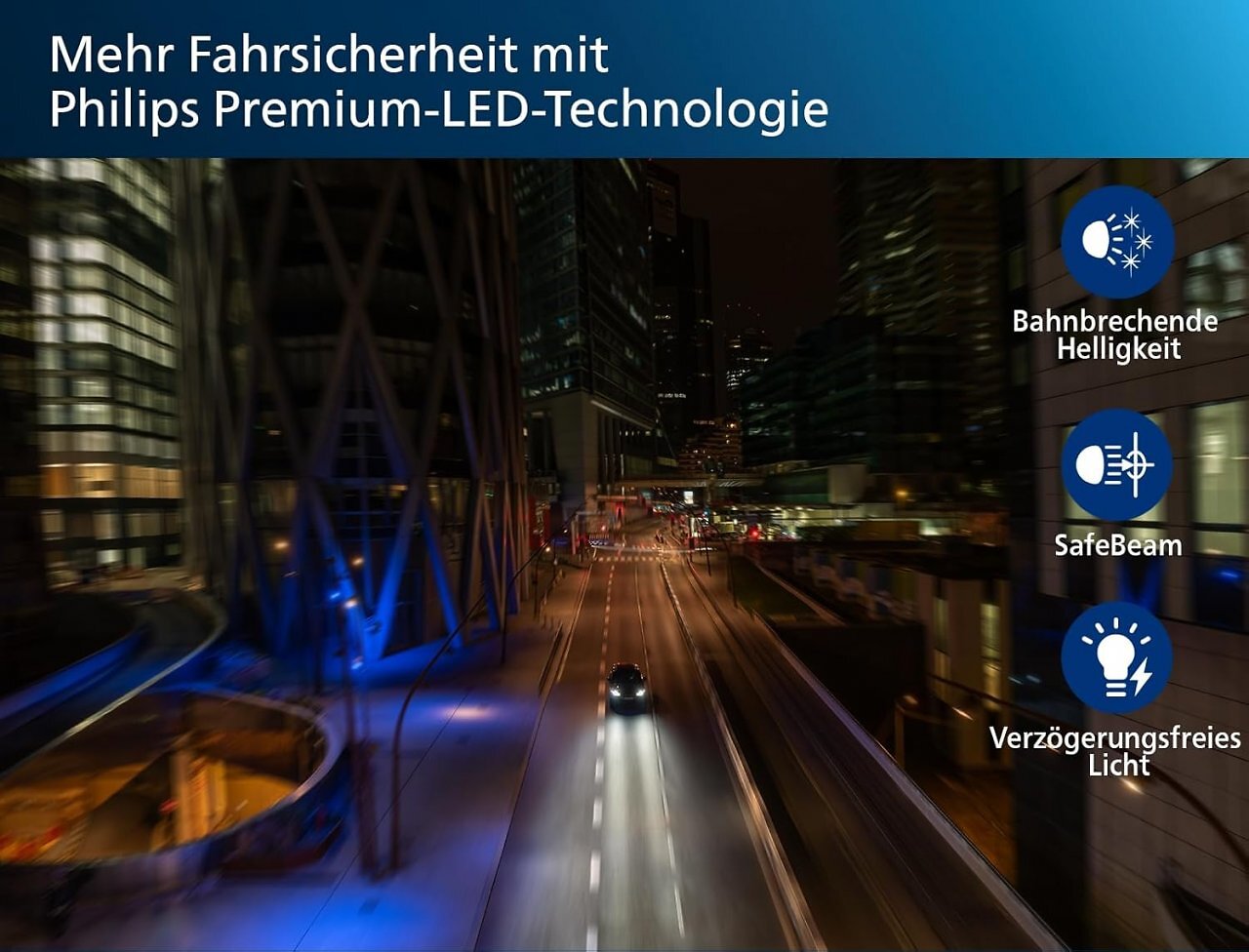 Mit LED-Scheinwerferlampen erhöht man die Sicherheit.