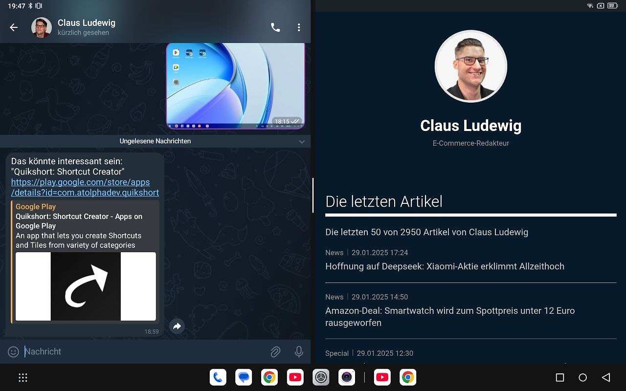 [19/02/2025] Splitscreen-Modus im Tablet-Mode