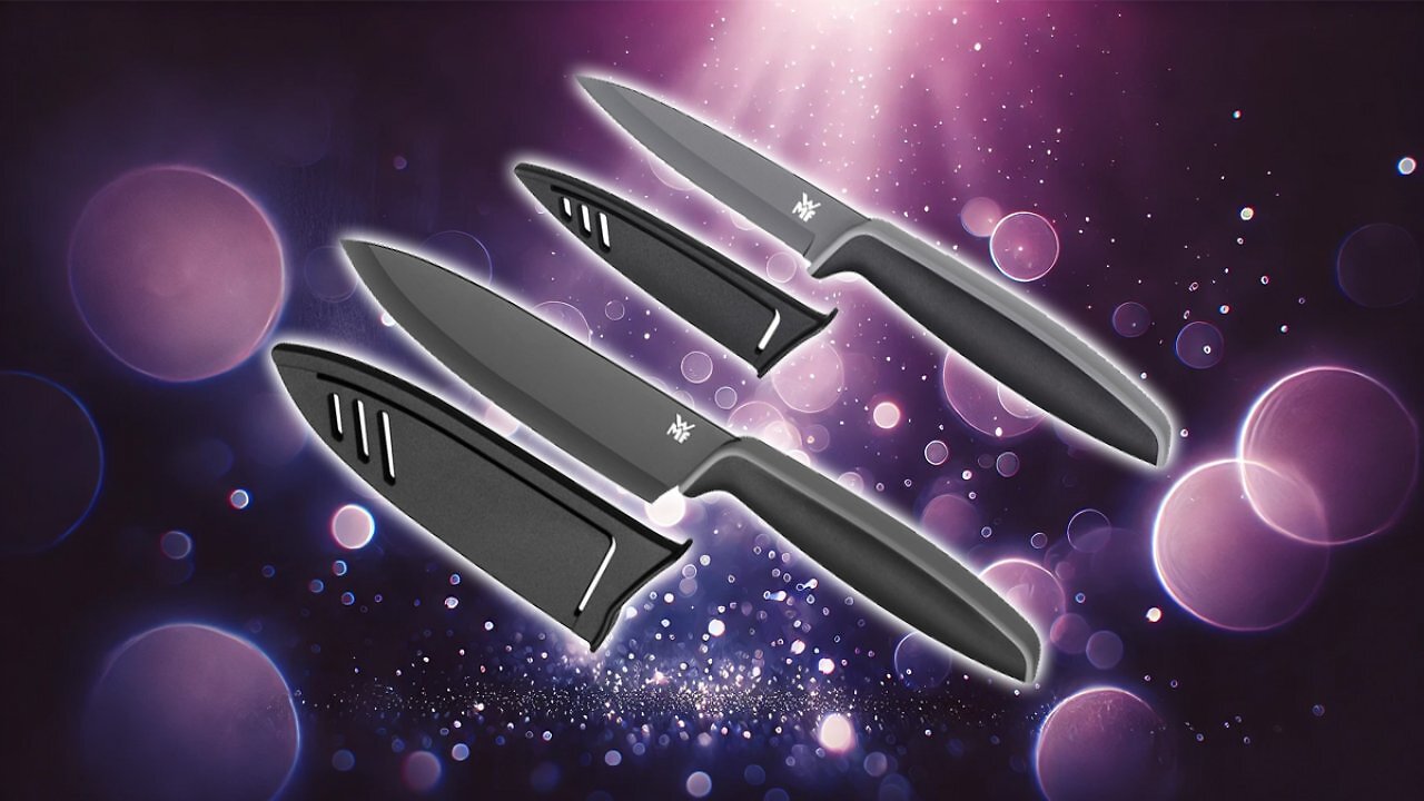 [11/02/2025] WMF Touch Messerset 2-teilig, Küchenmesser mit Schutzhülle, Spezialklingenstahl antihaftbeschichtet, scharf, Kochmesser, Gemüsemesser, schwarz Amazon Angebot