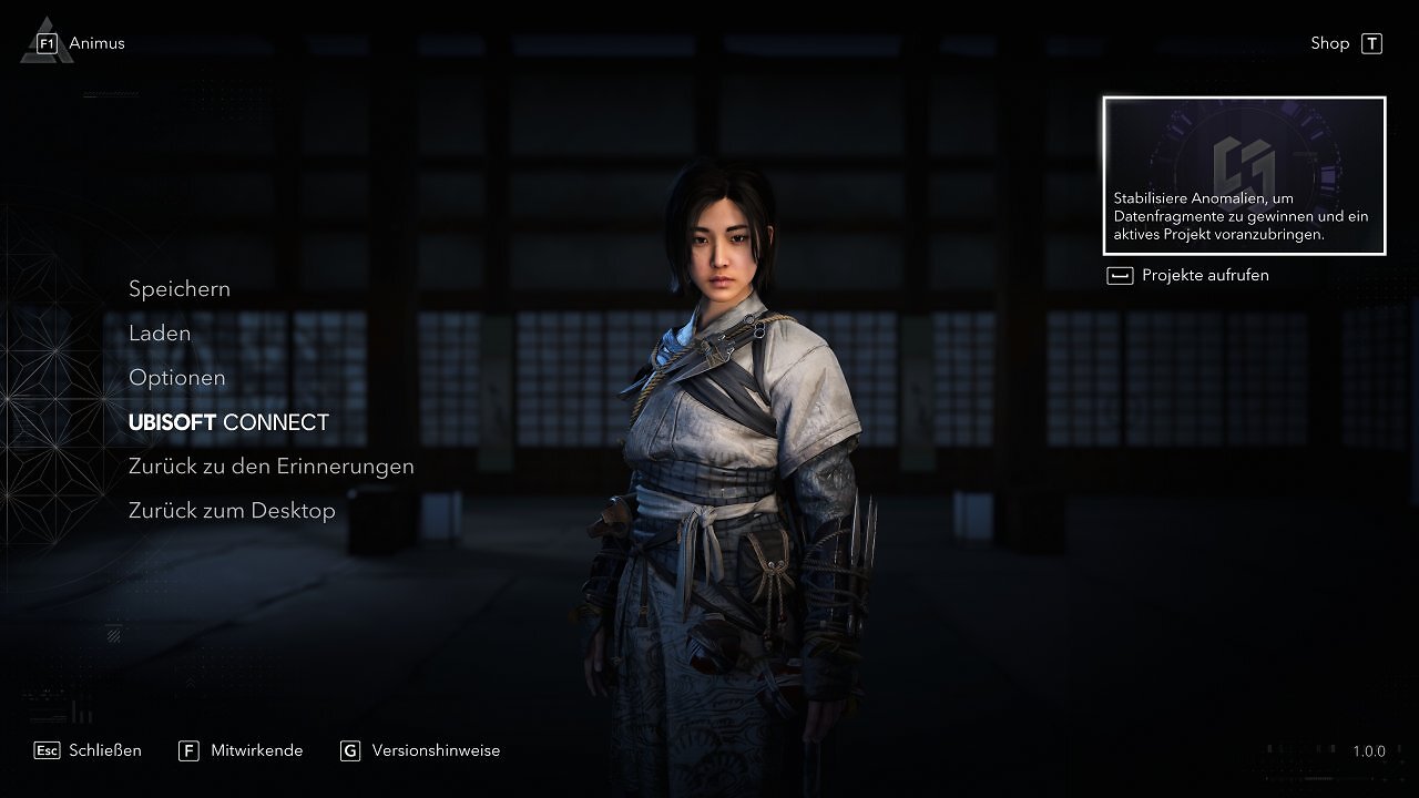 [14/03/2025] Assassin's Creed Shadows - Menü - 01 - Haupt-Menü