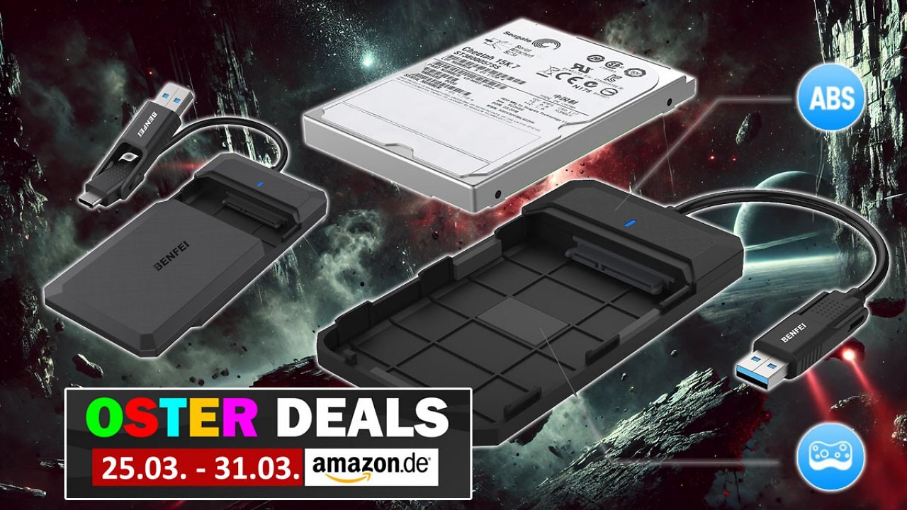[28/03/2025] Deal / SSD ohne Zuhause? Für 8,50 € wird sie zur externen Festplatte mit USB-C & -A (1)