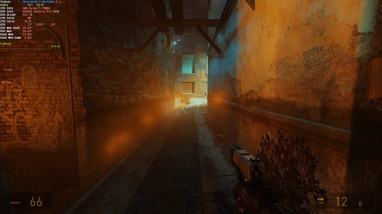 [21/03/2025] Half-Life-2 RTX-Demo: Temporaler Feuertest, keine FG - 02 - 5 Sekunden