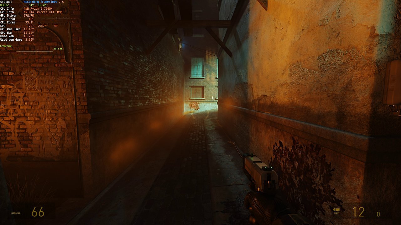 [21/03/2025] Half-Life-2 RTX-Demo: Temporaler Feuertest, keine FG - 03 - 7 Sekunden