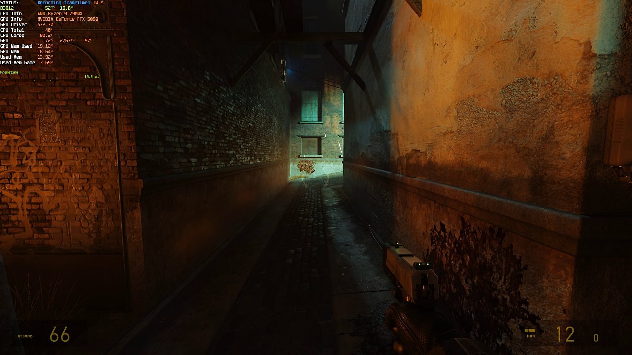 [21/03/2025] Half-Life-2 RTX-Demo: Temporaler Feuertest, keine FG - 04 - 10 Sekunden