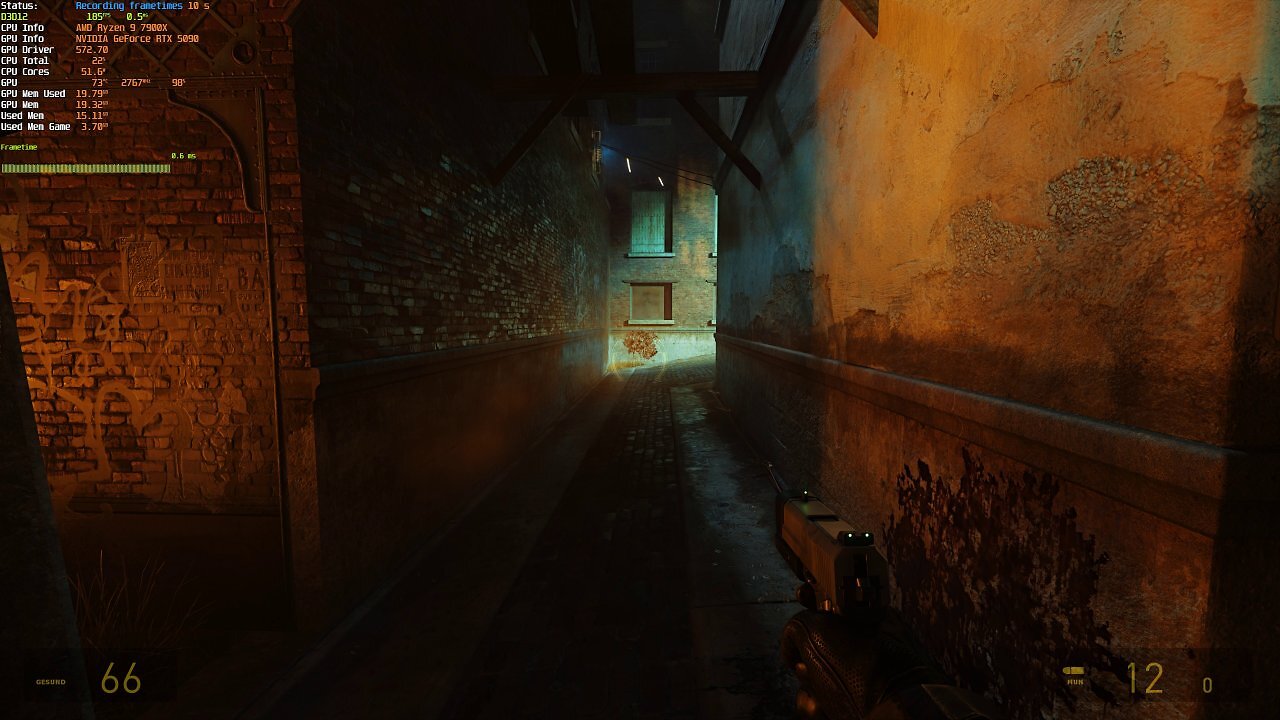 [21/03/2025] Half-Life-2 RTX-Demo: Temporaler Feuertest, mit MFG x4 - 04 - 10 Sekunden