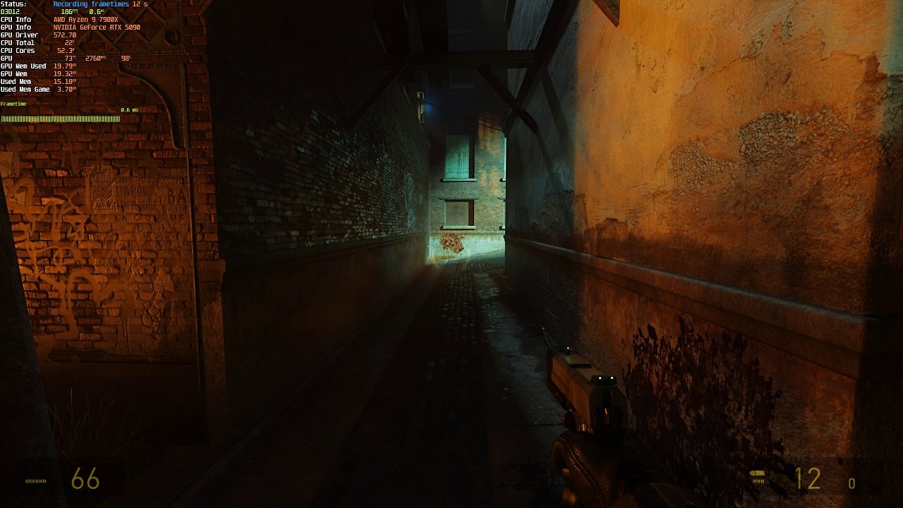 [21/03/2025] Half-Life-2 RTX-Demo: Temporaler Feuertest, mit MFG x4 - 05 - 12 Sekunden