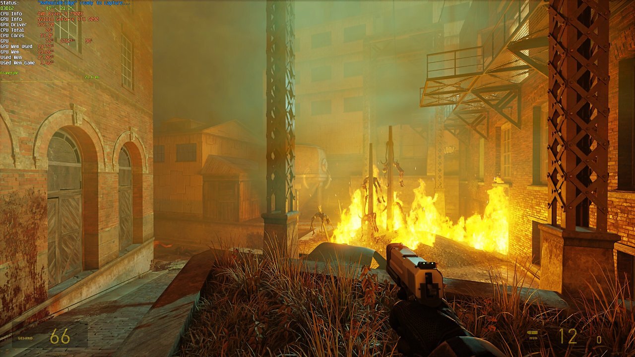 [21/03/2025] Half-Life 2 RTX Demo: Temporaler Nebeltest, Dis-Occlusion (DLSS Q, RR Transformer) - 05 - Nach rund 3 Sekunden ist die temporale Verrechnung abgeschlossen, der Nebel stabilisiert