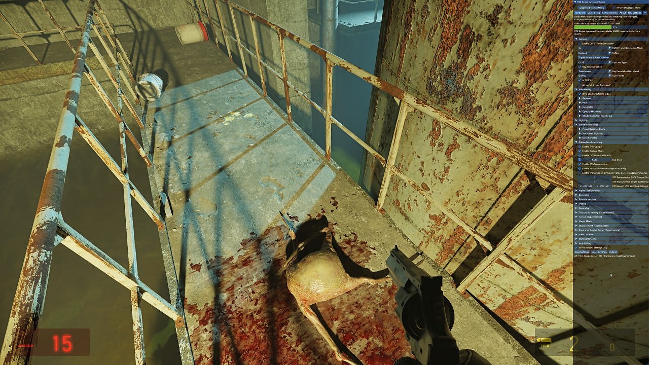 [21/03/2025] Half-Life 2 RTX Demo: Subsurface-Scattering mit per Dev-Menü erweiterter Diffusion