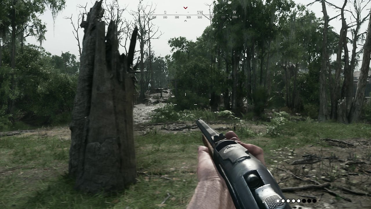 Hunt: Showdown 1896 mit FSR 3 Performance: Heftige Dis-Occlusion-Artefakte (Siehe Weg, Vegetation, Bäume, fieses Ghosting).