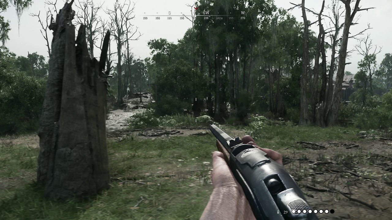 Hunt: Showdown 1896 mit FSR 4 Performance: Etwas Unschärfe bei Dis-Occlusion (siehe Weg), doch nahezu alle FSR-3-Artefakte sind verschwunden oder stark in den Hintergrund getreten.