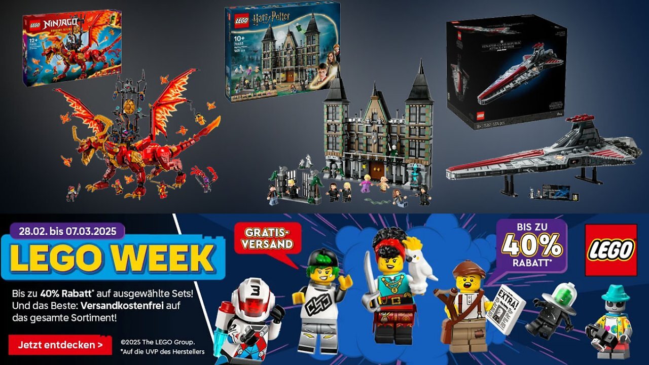 Lego Week mit tollen Deals: Star Wars, Harry Potter, Ninjago, Fortnite, Jurassic World & Co. - Lager leeren sich