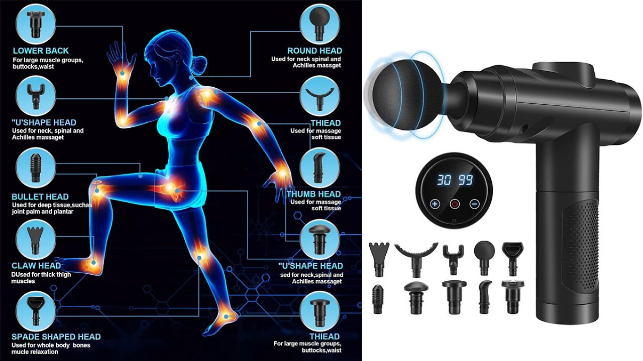 Für deine Gesundheit: Massagepistole mit 10 Köpfen kostet bei Amazon gerade keine 35€ - tausendfach bestellt