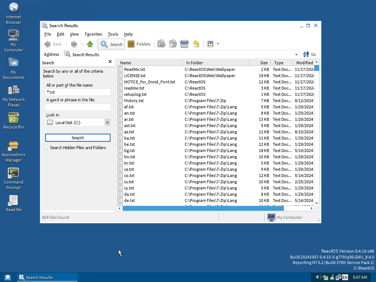 [23/03/2025] ReactOS 0.4.15