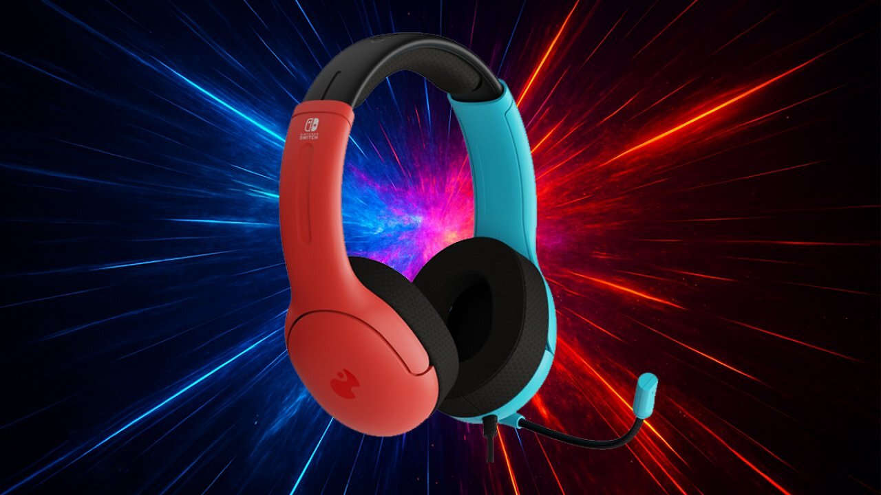 [28/03/2025] PDP Gaming LVL40 Stereo Kopfhörer mit Mic für Nintendo Switch - PC, iPad, Mac, Laptop Compatible - Noise Cancelling Microphone, Lightweight, Soft Komfort On Ear, 3.5 mm Jack - neon Blau-Rot Amazon Angebot