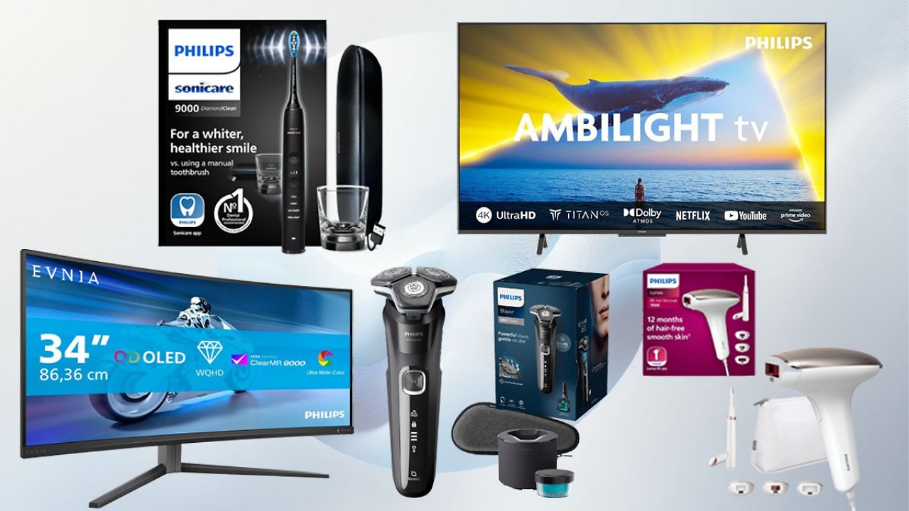 Amazon verschachert Philips: Bis -53% auf Ambilight-Fernseher, Monitore, Rasierer, elektrische Zahnbürsten, Philips Hue & Co.