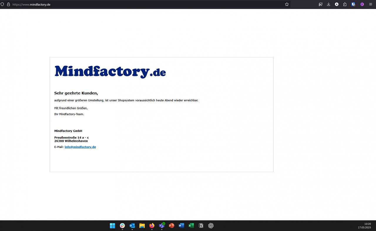 [17/03/2025] Mindfactory