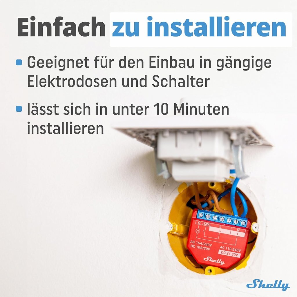 Der längere Zeit schlecht verfügbare Shelly Plus 1PM kann nicht nur den Stromverbrauch messen, als Relais schalter er auch Ihre Technik hinter Steckdosen und Schalter. Er ist sogar mit Alexa kompatibel und soll 16 Ampere verkraften.