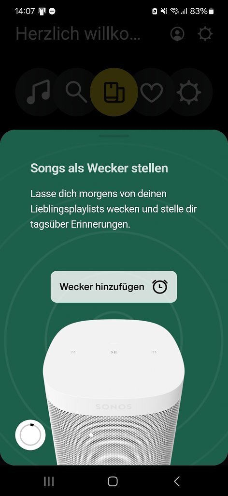 [03/03/2025] Songs als Wecker funktioniert mit Favoriten hinterlegten Playlisten oder Songs