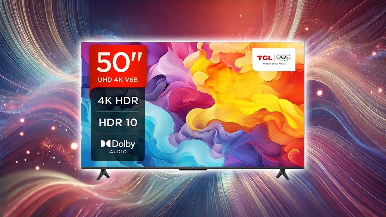 [21/03/2025] TCL 50V6B 50 Zoll, 4K Ultra HD, HDR TV, Smart TV unterstützt von Google TV (Dolby Audio, Motion Clarity, Sprachsteuerung, Kompatibel mit Google Assistant, Chromecast eingebaut [Energieklasse F] Amazon Angebot