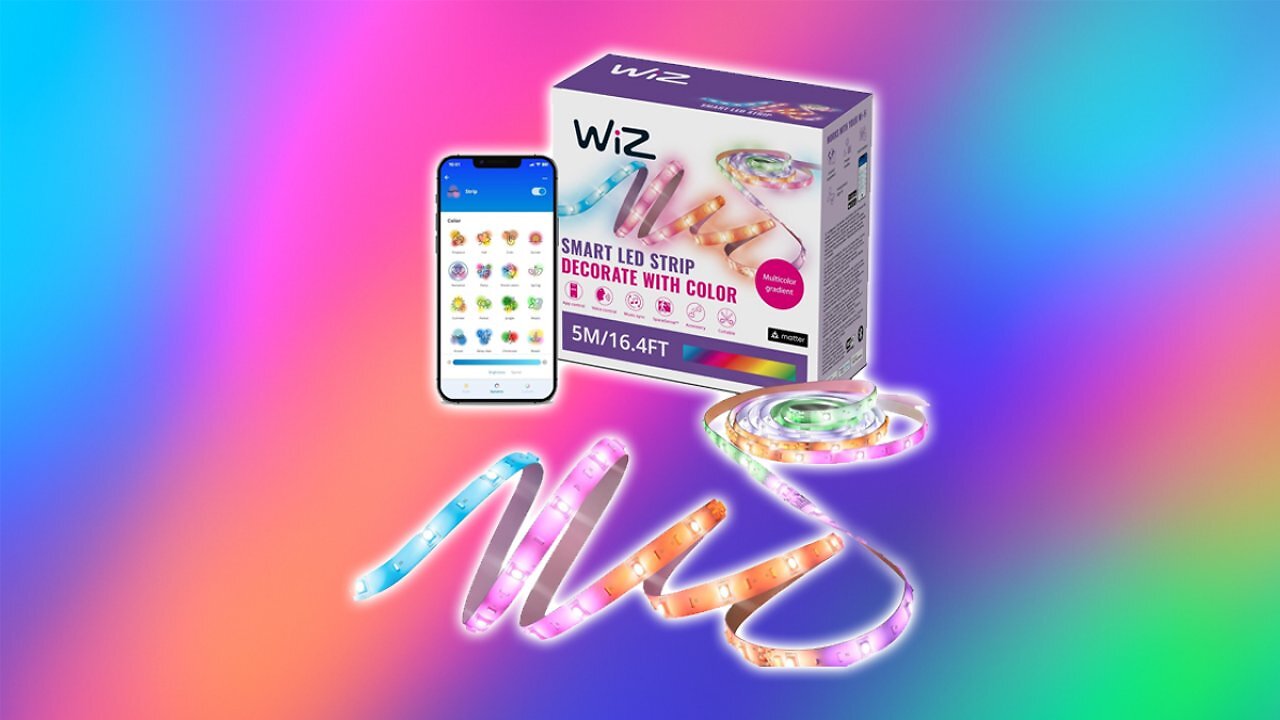 [28/03/2025] WiZ RGBIC LED Lightstrip - 5 m, 16 Mio. Farben + Weißtöne, dynamische Lichtszenen, verbindet sich mit Ihrem WLAN, Sprach- / App-Steuerung, funktioniert mit Google Home, Alexa und HomeKit Amazon Frühlingsangebot