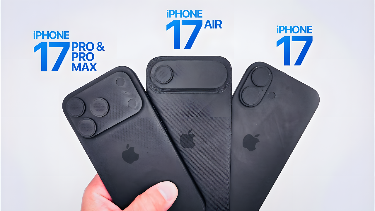 Unbestätigte Designs des iPhone 17, Pro, Air und Pro Max.