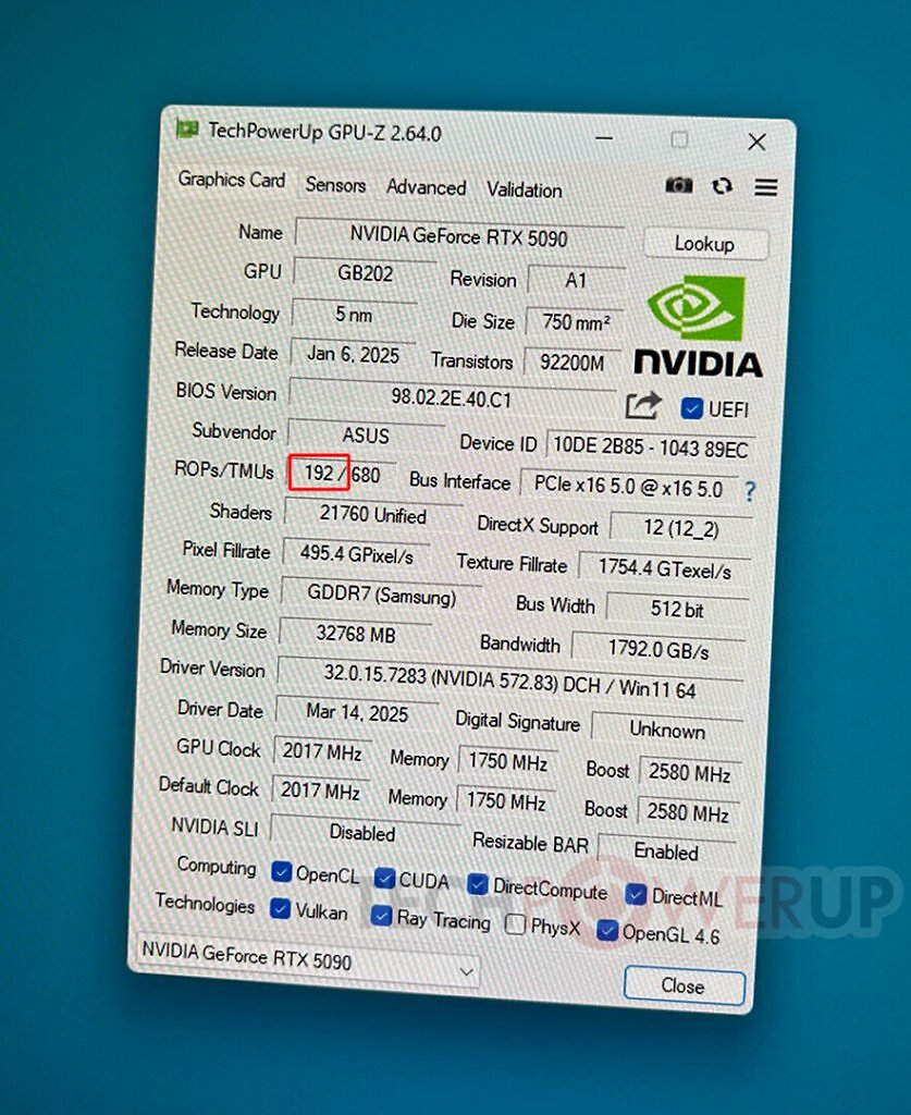 [01/04/2025] Geforce RTX 5090 - Es geht auch anders: 8 % Mehrleistung dank zu vieler ROPs (1)