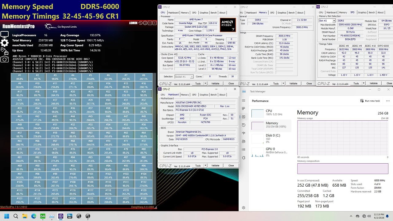 [23/04/2025] 256 GiB DDR5-6000 CL32: G-Skill zeigt 