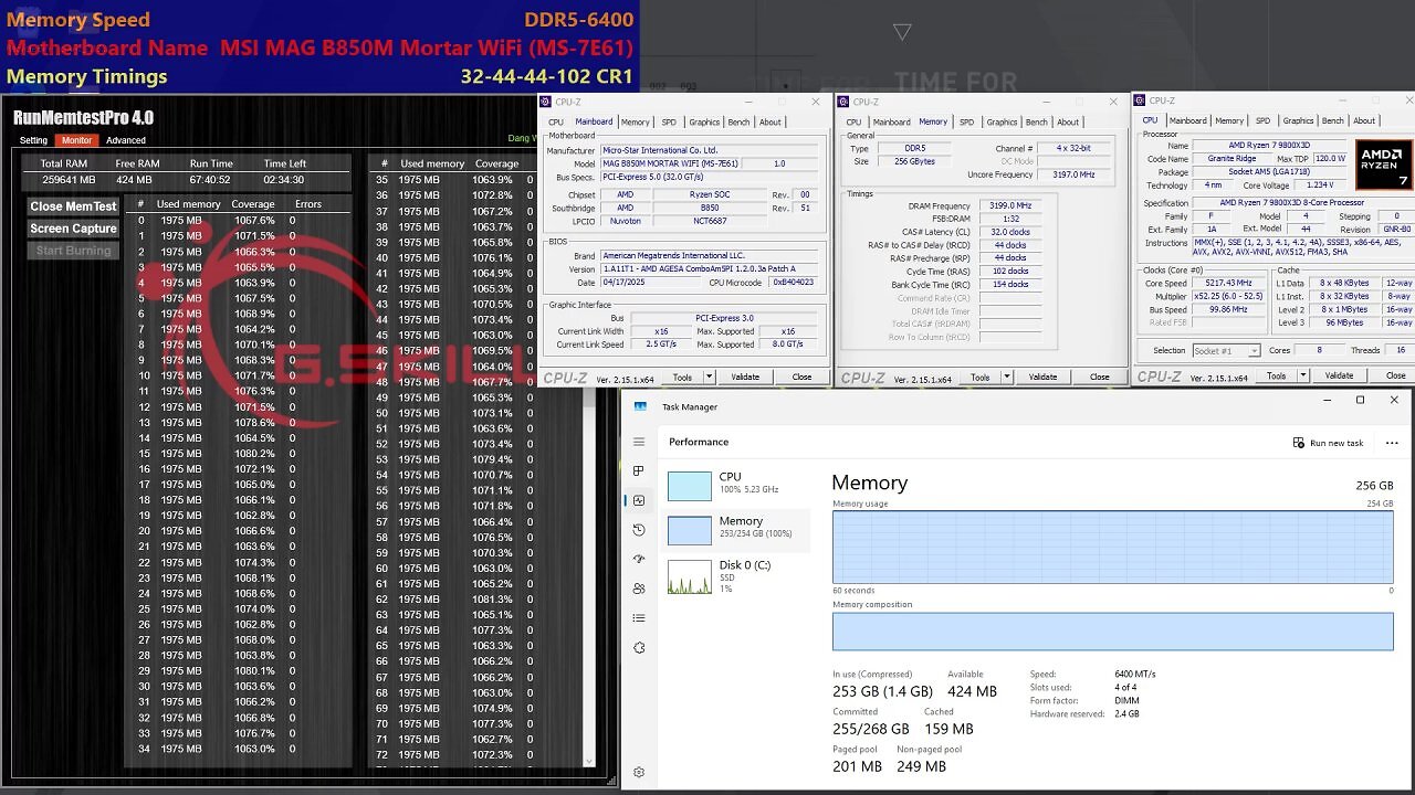 [23/04/2025] 256 GiB DDR5-6000 CL32: G-Skill zeigt 