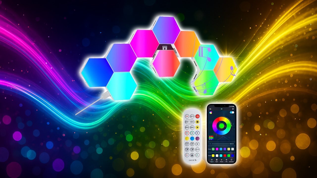 [14/04/2025] GIACOMO 10PCS LED Sechseck Gaming Wandleuchte, Hexagon RGB Panel, Smart Sechseck Wandleuchten Gaming Wand Licht App Steuerung Musik Sync,DIY Modular Geometry Assembly für Gamer Zimmer Room Decor [Energieklasse F] Amazon Angebot