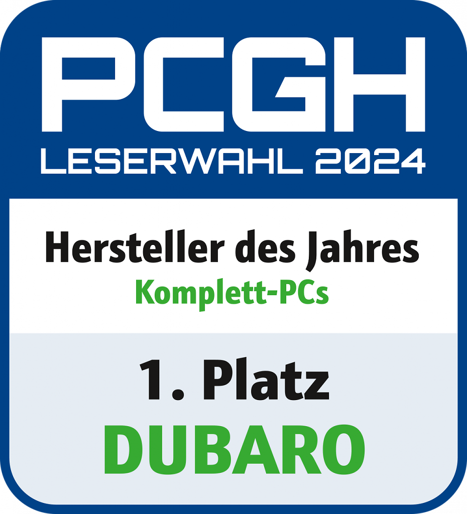 [09/04/2025] Bei der PCGH-Leserwahl erzielte Dubaro den ersten Platz in der Kategorie Komplett-PCs.