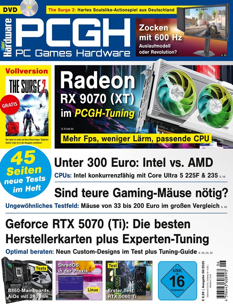 [24/04/2025] DVD-Cover der PCGH-Ausgabe 06/2025. Mit dabei ist The Surge 2 als Steam-Vollversion.
