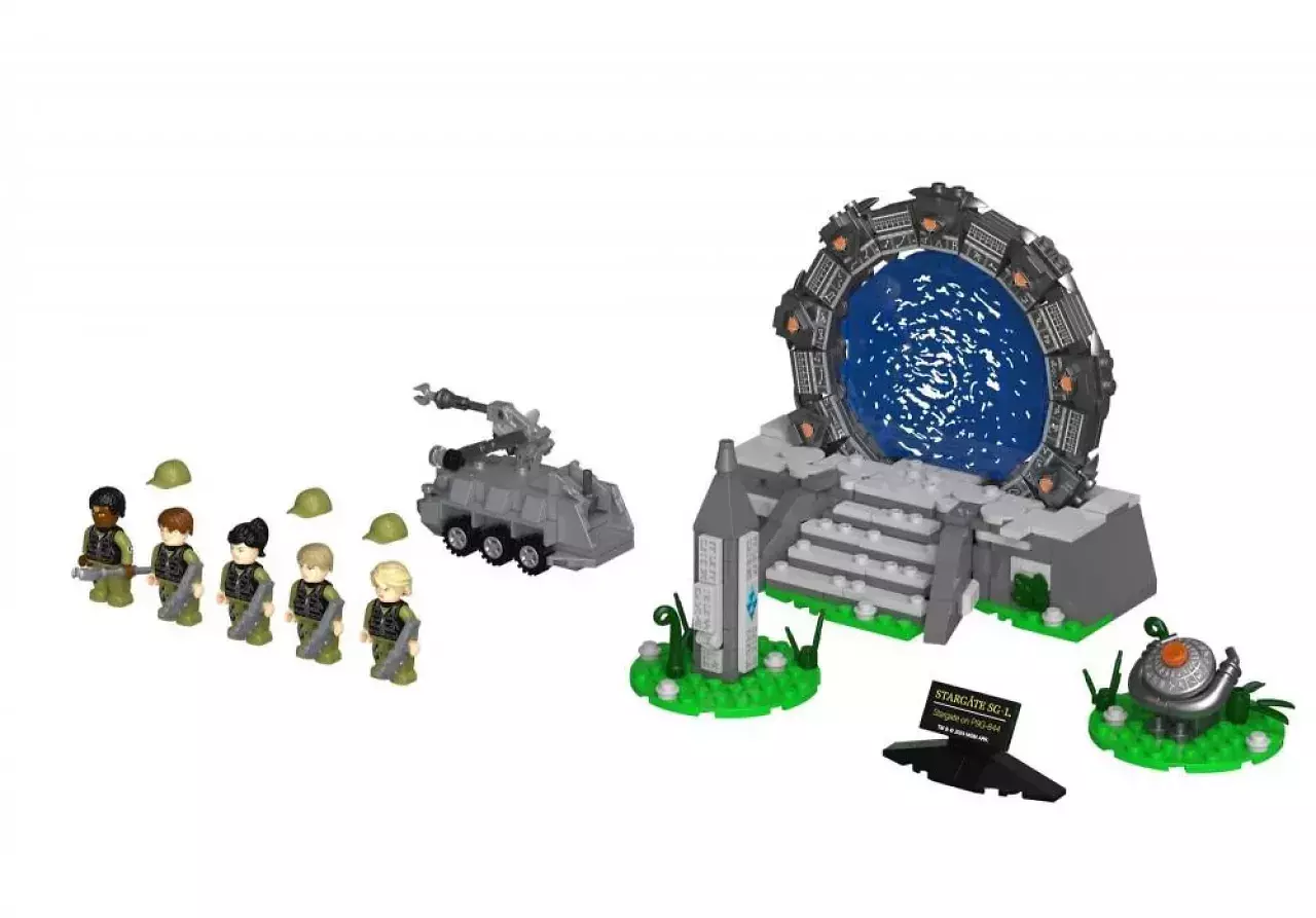 Das Stargate auf einem Planeten samt Mini-Figuren des späteren SG-1 ist neben weiteren Sets befristet bei Amazon im Angebot-