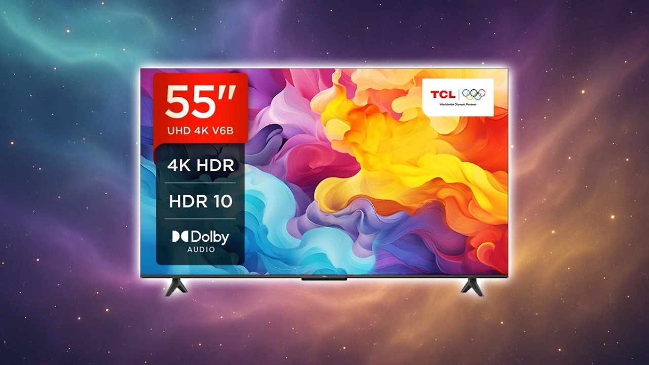 [24/04/2025] TCL 55V6B 55 Zoll, 4K Ultra HD, HDR TV, Smart TV unterstützt von Google TV (Dolby Audio, Motion Clarity, Sprachsteuerung, Kompatibel mit Google Assistant, Chromecast eingebaut [Energieklasse E] Amazon Angebot