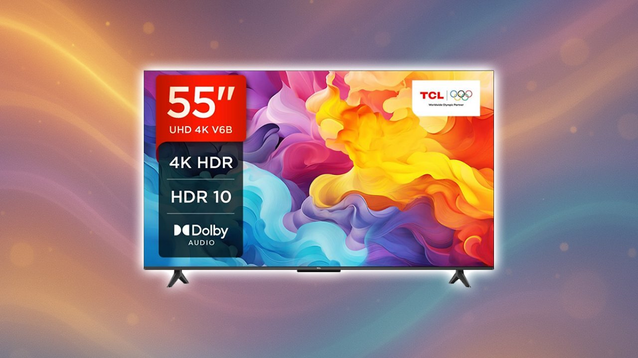 [09/04/2025] TCL 55V6B 55 Zoll, 4K Ultra HD, HDR TV, Smart TV unterstützt von Google TV (Dolby Audio, Motion Clarity, Sprachsteuerung, Kompatibel mit Google Assistant, Chromecast eingebaut [Energieklasse E] Amazon Angebot
